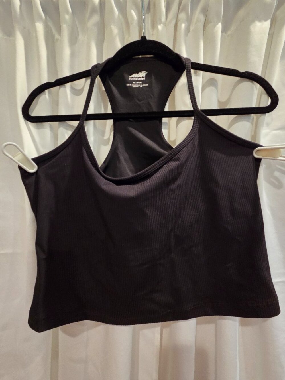 Black Avia ribbed SoftSculpt tank top ~ XLarge
